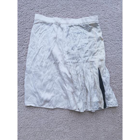 Stella McCartney Silk Mini Skirt Cream Pleated Small Quiet Luxury Old Money Chic - Picture 5 of 15